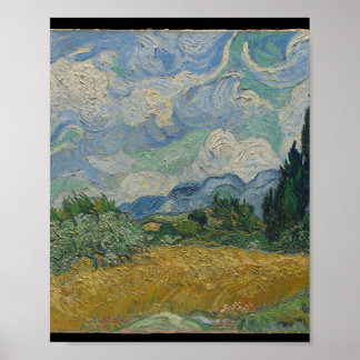 Póster Campo de trigo con cipreses — Vincent van Gogh