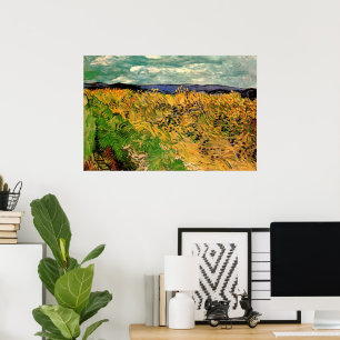 Póster Campo de trigo con flores de maíz por Vincent van