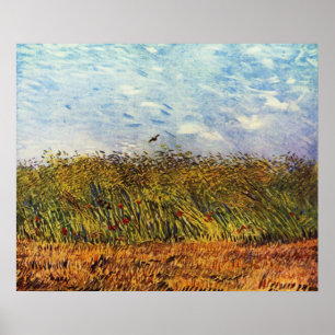 Póster Campo de trigo con un largo
