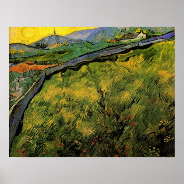 Póster Campo de Trigo de Primavera, amanecer de Vincent v (Frente)