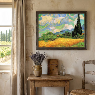 Póster Campo de trigo de Van Gogh con cipreses en Haute G