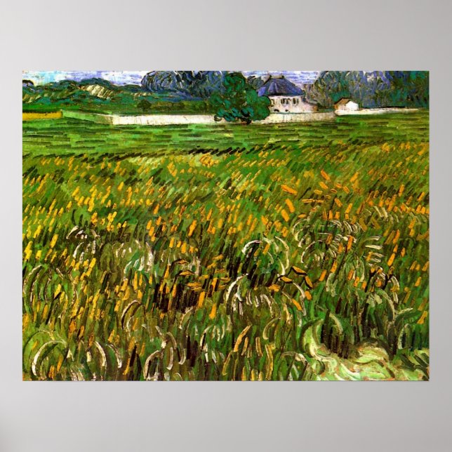 Póster Campo de trigo en Auvers de Vincent van Gogh (Frente)