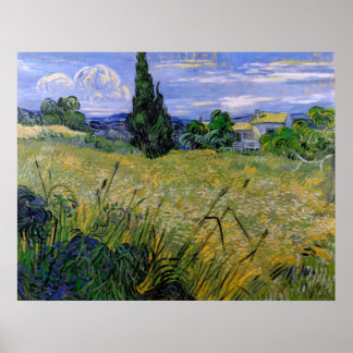 Póster Campo de Trigo Verde con Cypress - Vincent van Gog