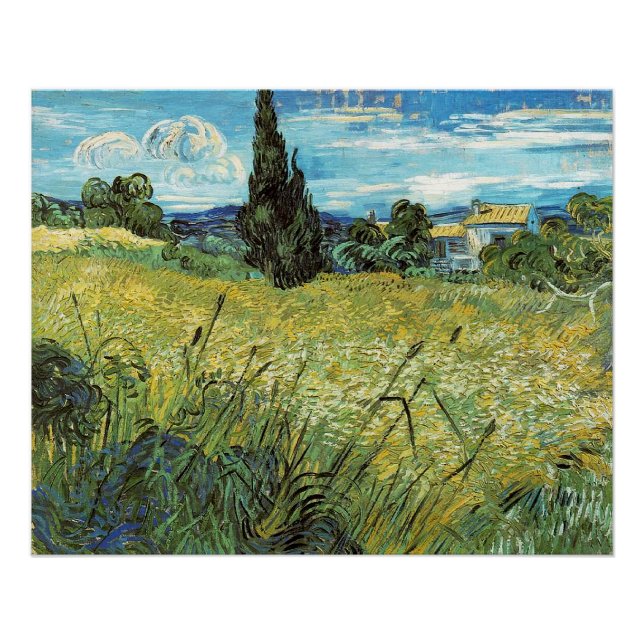 Póster Campo de Trigo Verde Vincent van Gogh (Anverso)