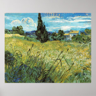 Póster Campo de trigo verde Vincent van Gogh Poster