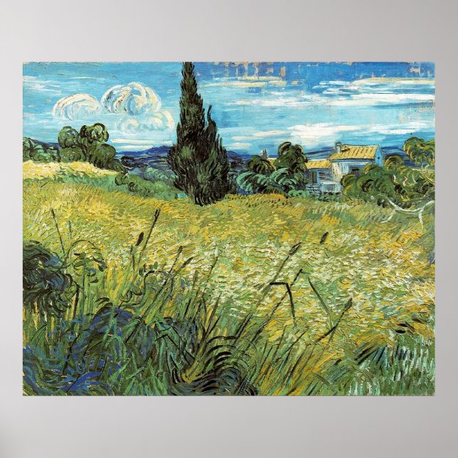 Póster Campo de trigo verde Vincent van Gogh Poster (Frente)