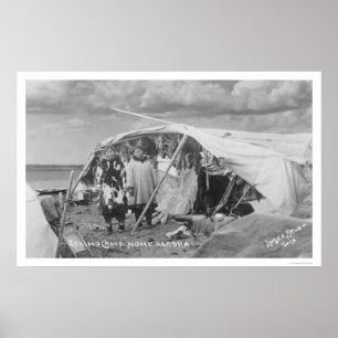 Póster Campo esquimal Nome, foto 1916 de Alaska