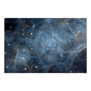 Póster Campo Estelar de Nebulosa Fracturada Geometría Cós