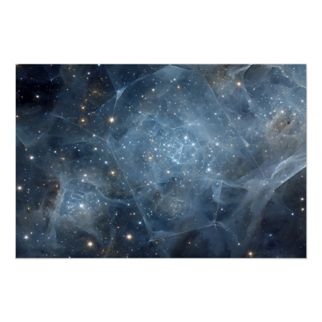Póster Campo Estelar de Nebulosa Fracturada Geometría Cós (Anverso)