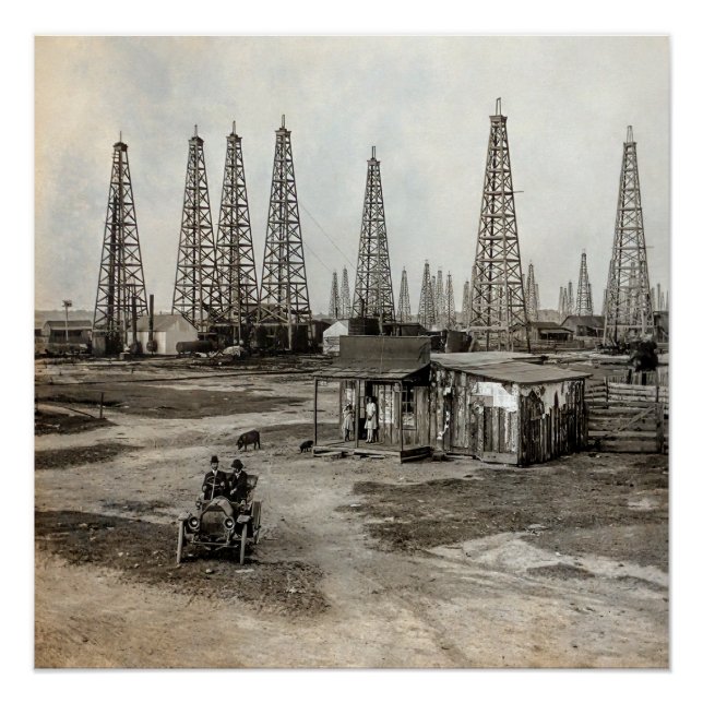 Póster Campo petrolero Spindletop - Texas 1902 (Anverso)
