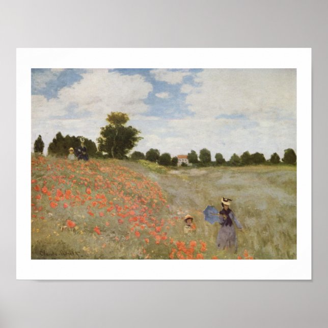 Póster CAMPO POPPIE por CLAUDE MONET (Frente)