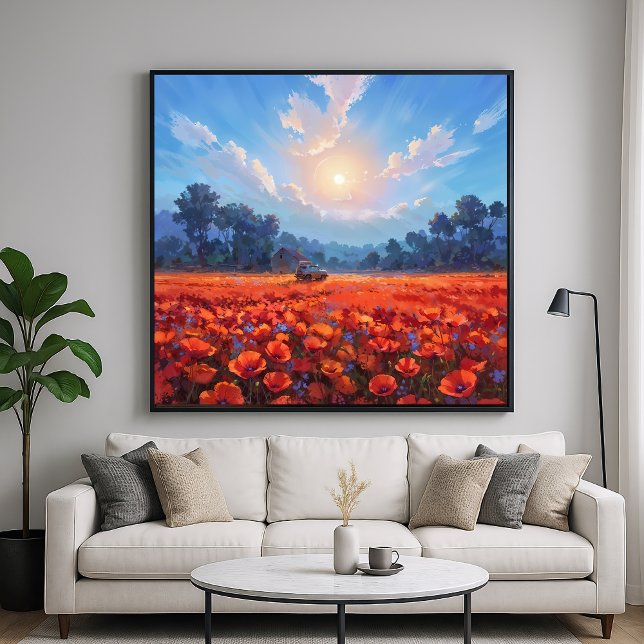 Póster Campo Red Poppies - Estilo de paisaje impresionist (Subido por el creador)