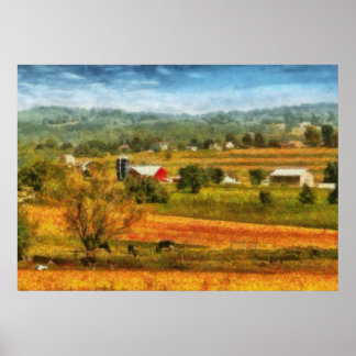 Póster Campo - Vacas Pastando