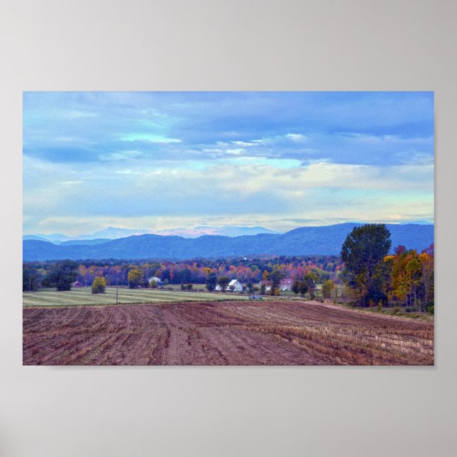 Póster Campo Vermont en otoño (Frente)