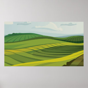 Póster Campos agrícolas