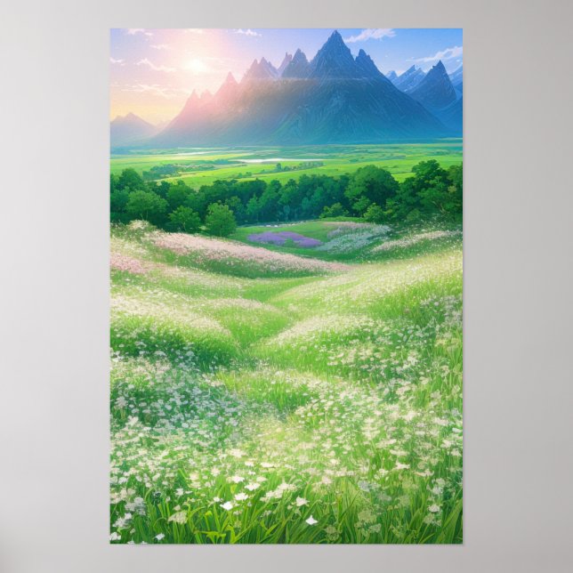 Póster Campos blancos de serenidad (Frente)