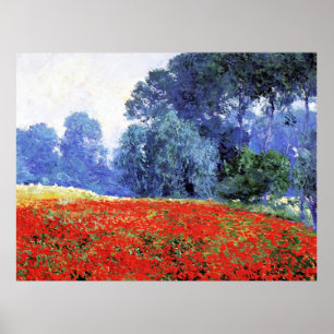Póster Campos de amapolas, hermoso cuadro de Guy Rose
