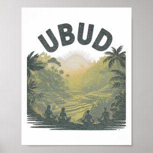 Póster Campos de arroz de Ubud Li Jungla Meditación Yoga