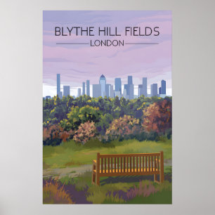 Póster Campos de Blythe Hill Cartel de viaje del parque d
