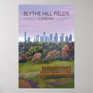 Póster Campos de Blythe Hill Cartel de viaje del parque d