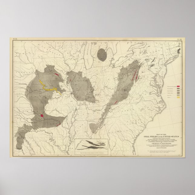 Póster Campos de carbón de Estados Unidos (Frente)