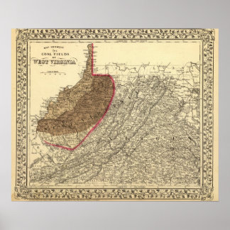 Póster Campos de carbón en Virginia Occidental