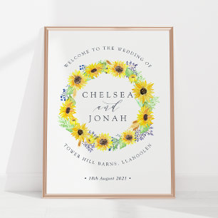 Póster Campos de flores   Bienvenida del Boda de guirnald