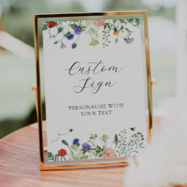 Póster Campos de flores silvestres y abejas Personalizado