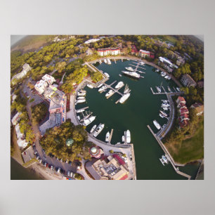 Póster Campos de golf de la ciudad del puerto, Hilton