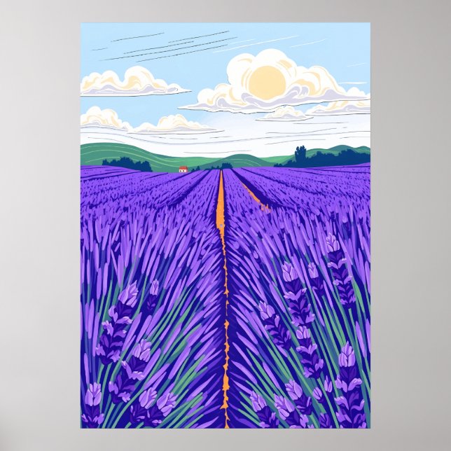 Póster Campos de lavanda (Frente)