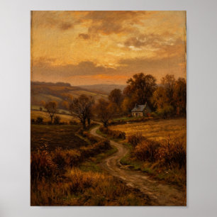 Póster Campos de otoño del campo inglés II
