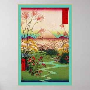 Póster Campos de Otsuki ~ Japonés vintage