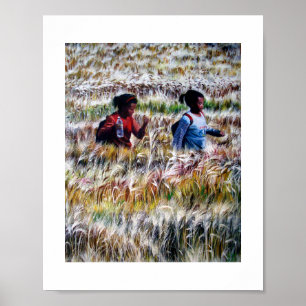 Póster Campos de Poster de pintura de oro