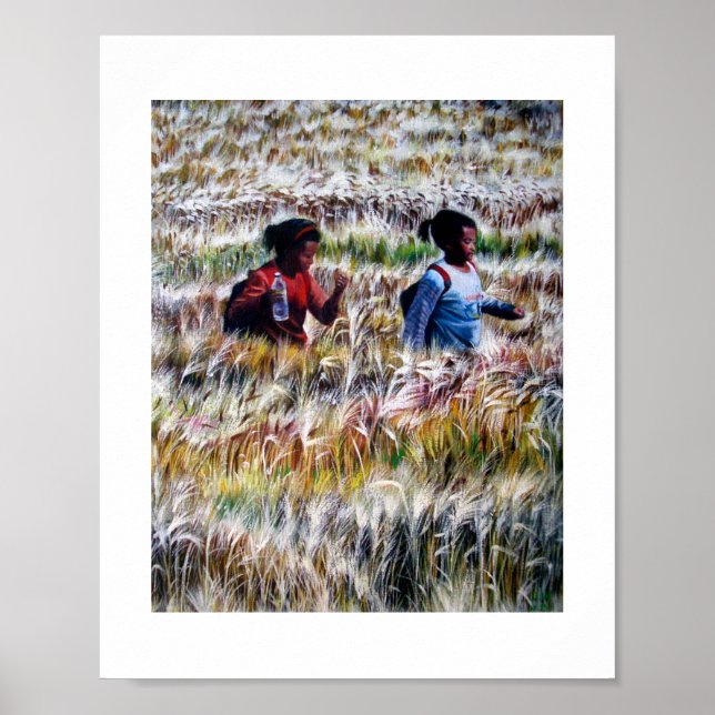 Póster Campos de Poster de pintura de oro (Frente)