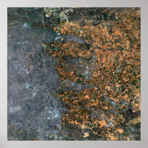 Póster Campos de riego de Center-pivot en Texas, Estados 