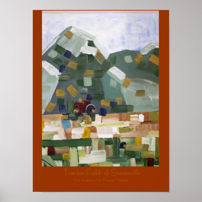 Póster Campos de Tractor de Stevensville... (Frente)