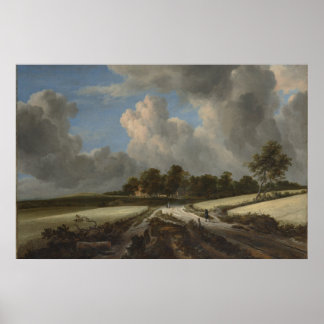 Póster Campos de trigo por Jacob van Ruisdael Art Print