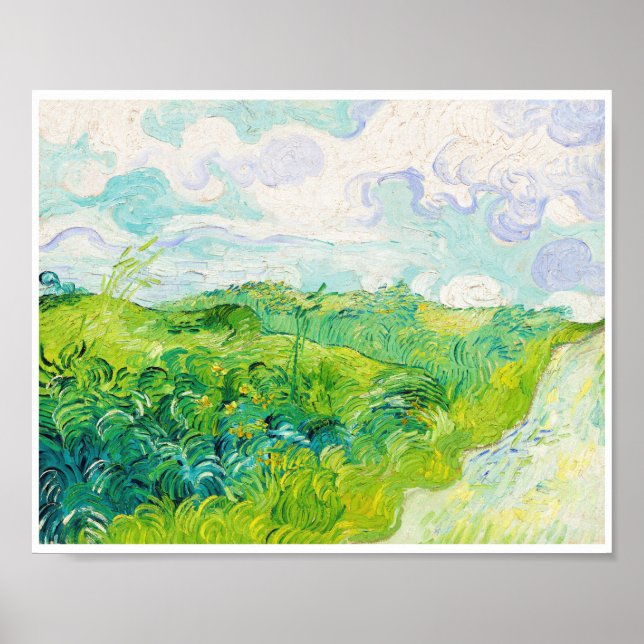 Póster Campos de Trigo Verde, Van Gogh (Frente)