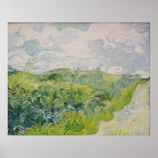 Póster Campos de trigo verde - Van Gogh - c1889