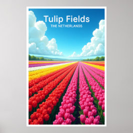 Póster Campos de Tulipanes Cartel de Viaje de Países Bajo