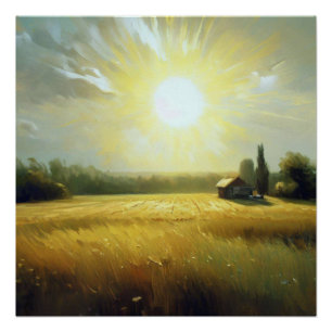 Póster Campos dorados de serenidad