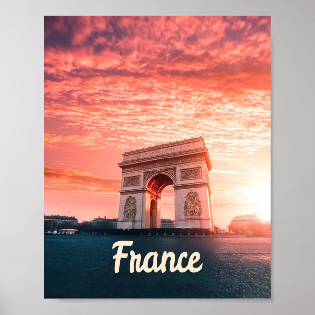 Póster Campos Elíseos Francia París (Frente)