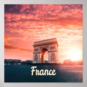 Póster Campos Elíseos Francia París