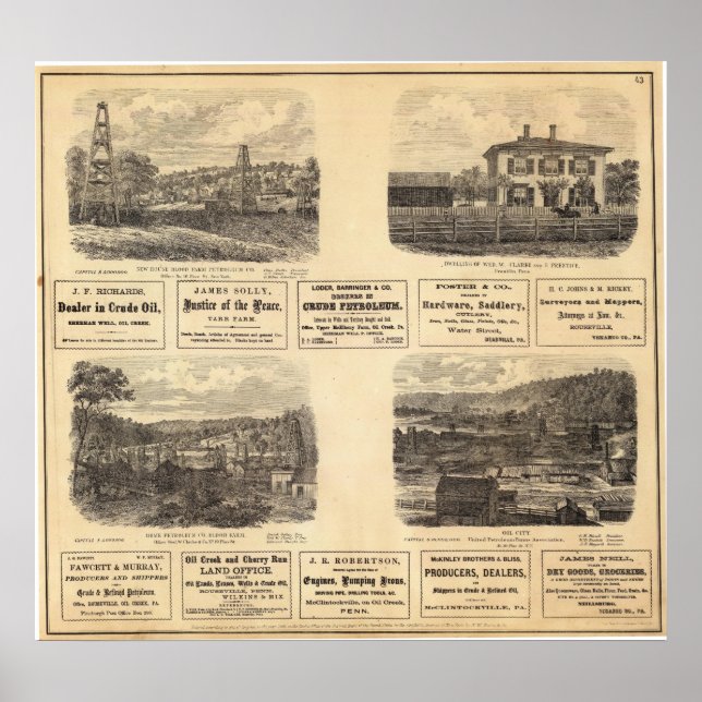 Póster Campos petrolíferos, residencia (Frente)