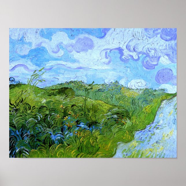 Póster Campos verdes de trigo Van Gogh Bella Artes (Frente)