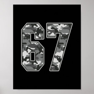 Póster Camuflaje #67 Jersey Número 67 Uniforme Favorito d