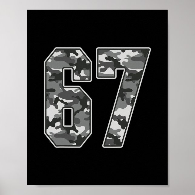 Póster Camuflaje #67 Jersey Número 67 Uniforme Favorito d (Frente)