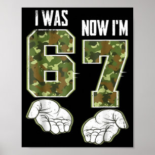 Póster Camuflaje 7 Cumpleaños I Was 6 Now I'm 7 67 Divert