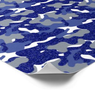 Póster Camuflaje Azul Brillante Camuflaje Destello Ejérci