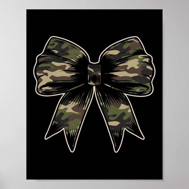Póster Camuflaje Camo Bow Camo Coquette Bow Caza (Frente)